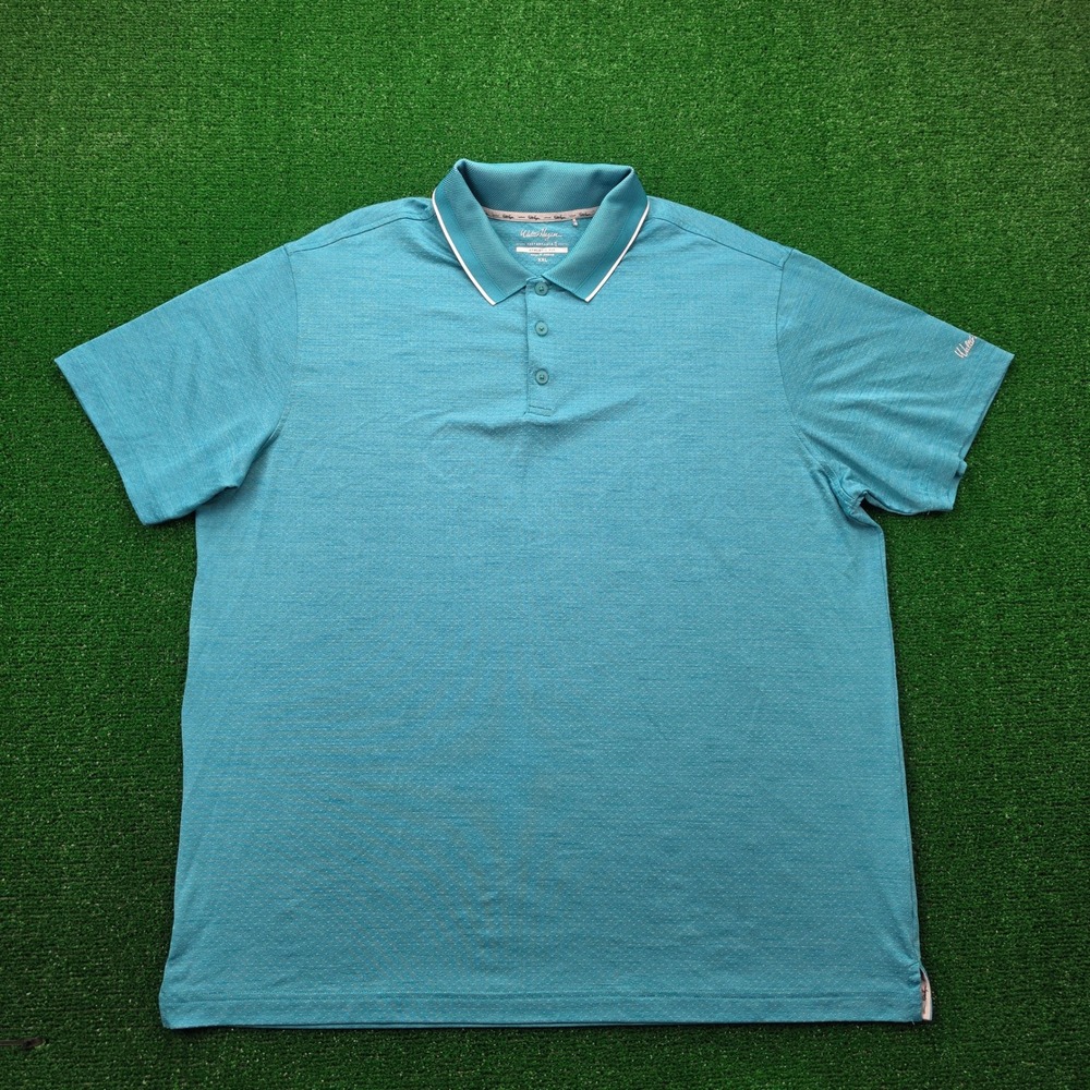 Walter Hagen Performance 11 Athletic Fit Pique Golf Polo Shirt Mens 2XL Teal